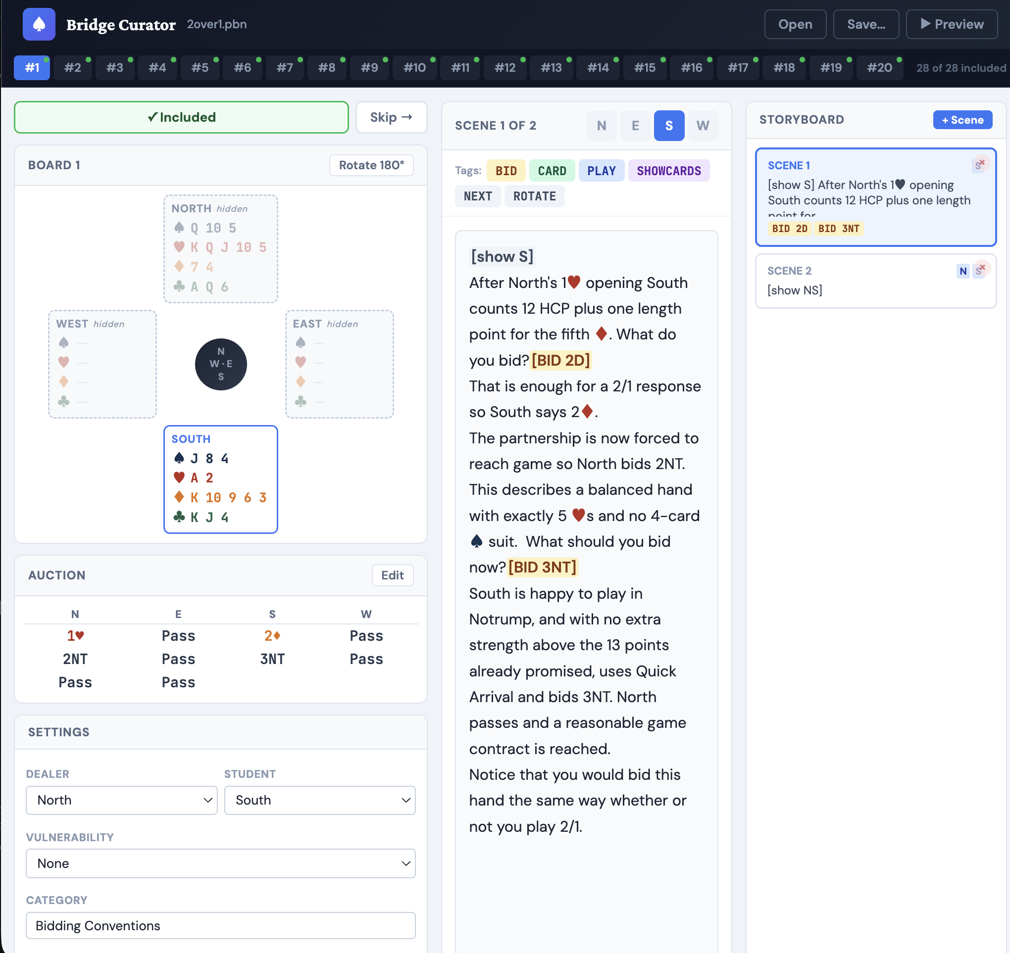Curator authoring view